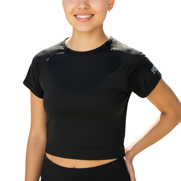 PINK Victoria's Secret Black Crop Top - Picture 1 of 6